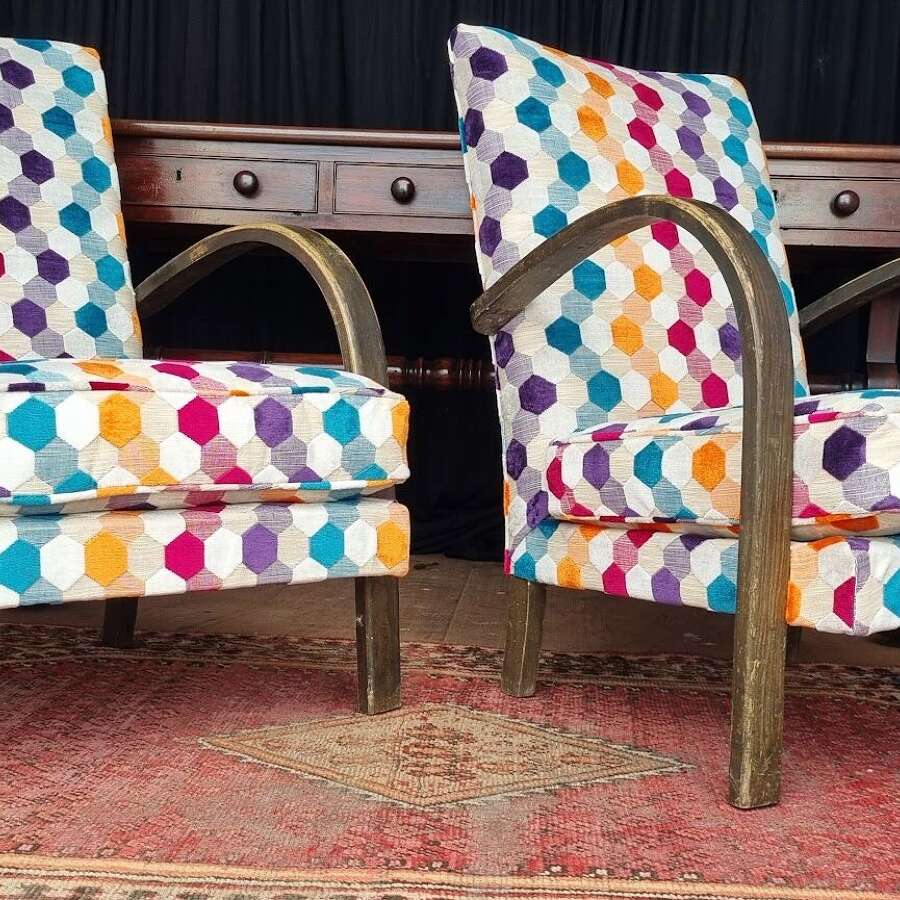 A pair of Halabala style armchairs